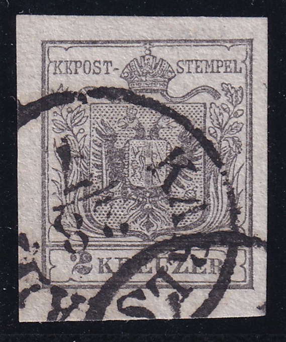 1850 2kr silbergrau HP Ia, Erstdruck, raz. KARLSTADT, katalog 900 €, atest Pelikán,, ,Ferch